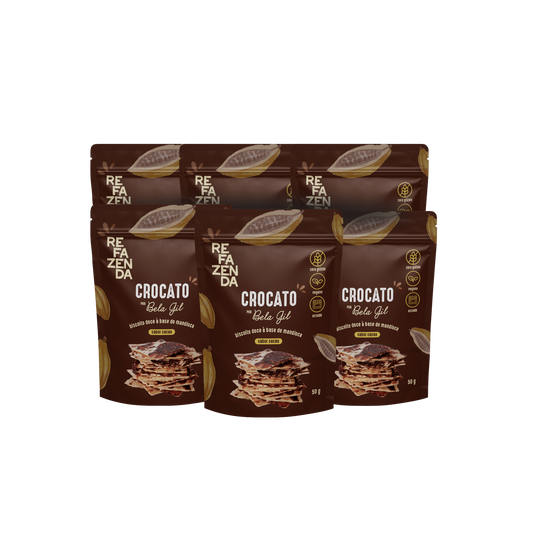 Crocato Cacau |  Biscoito Doce à base de Mandioca | 6 unidades